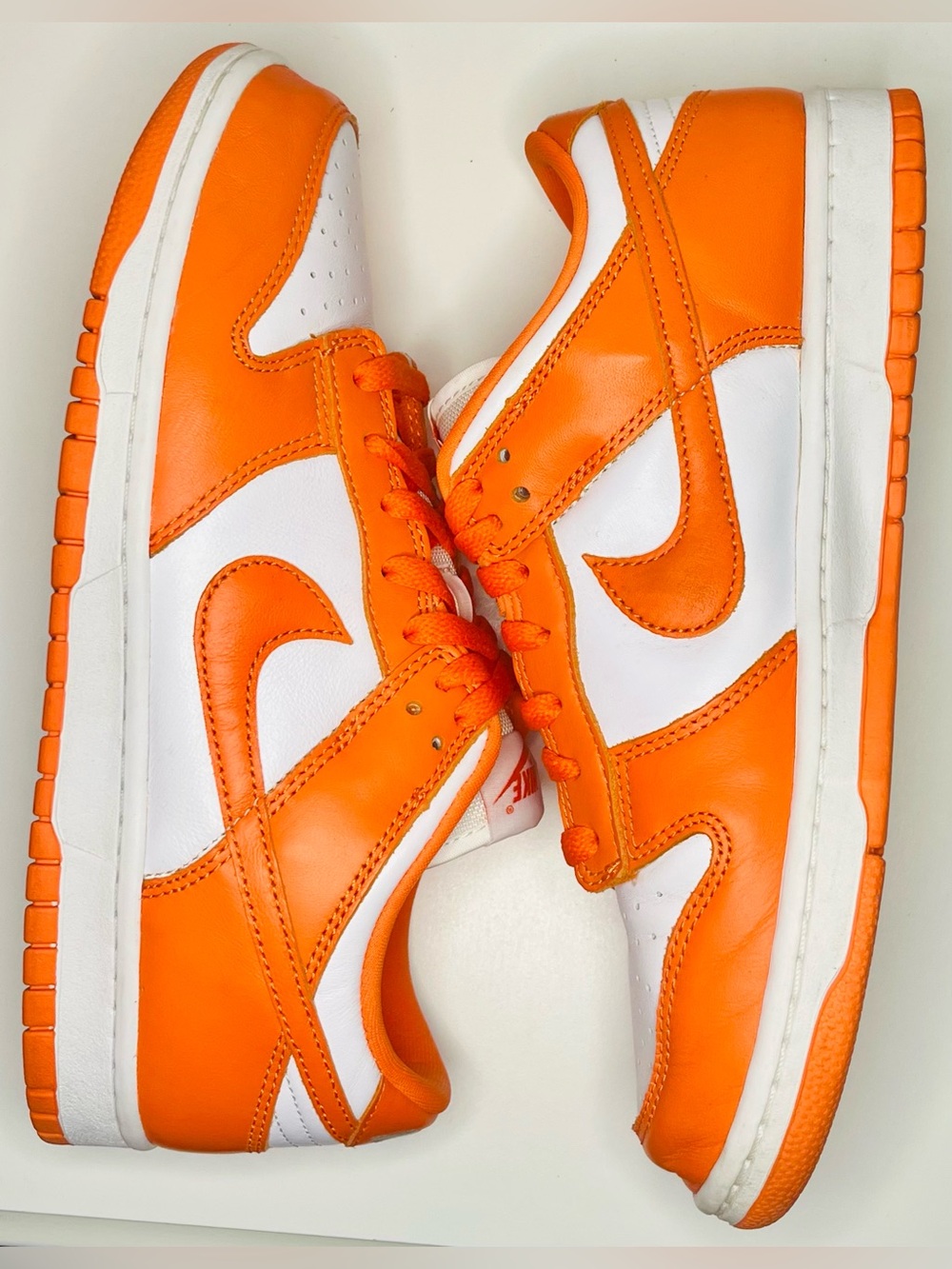 Nike Dunk Low Orange White Sneakers - Picture 2 of 7